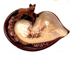 TILSO Vintage Boxer Dog and 5 Puppies with chain leash, Collectible, Ashtray